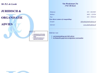 LEEDE JURIDISCH & ORGANISATIE ADVIES MR P J DE