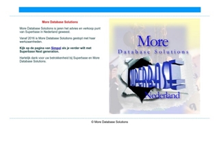 MORE DATABASE SOLUTIONS