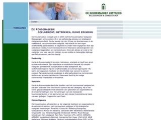 DE KOUSEMAEKER VASTGOED BELEGGINGEN & CONSULTANCY BV
