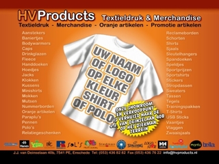 HV PRODUCTS - TEXTIELDRUK - ZEEFDRUK - MERCHANDISE