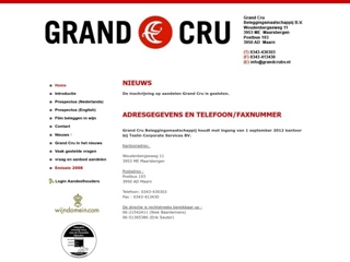 GRAND CRU BELEGGINGSMAATSCHAPPIJ BV