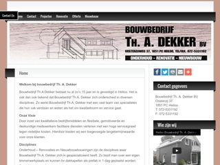 DEKKER BOUWBEDRIJF BV T H A