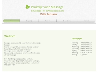 JANSSEN PRAKTIJK VOOR MASSAGE HOUDINGS- EN BEWEGINGSADVIES D