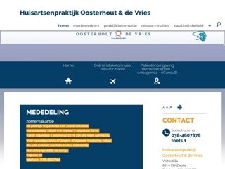 OOSTERHOUT R M EN VRIES M C DE HUISARTSEN