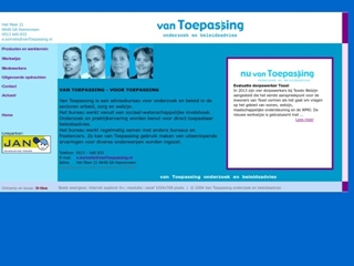 TOEPASSING ONDERZOEK EN BELEIDSADVIES VAN
