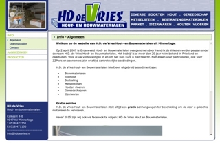 VRIES HOUT- EN BOUWMATERIALEN H D DE