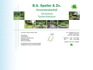 SPELLER EN ZN BV HOVENIERSBEDRIJF