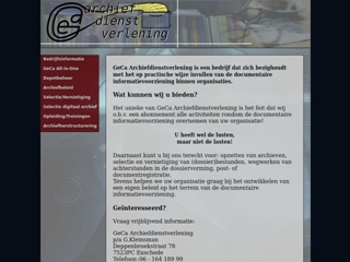 GECA ARCHIEFDIENSTVERLENING BV